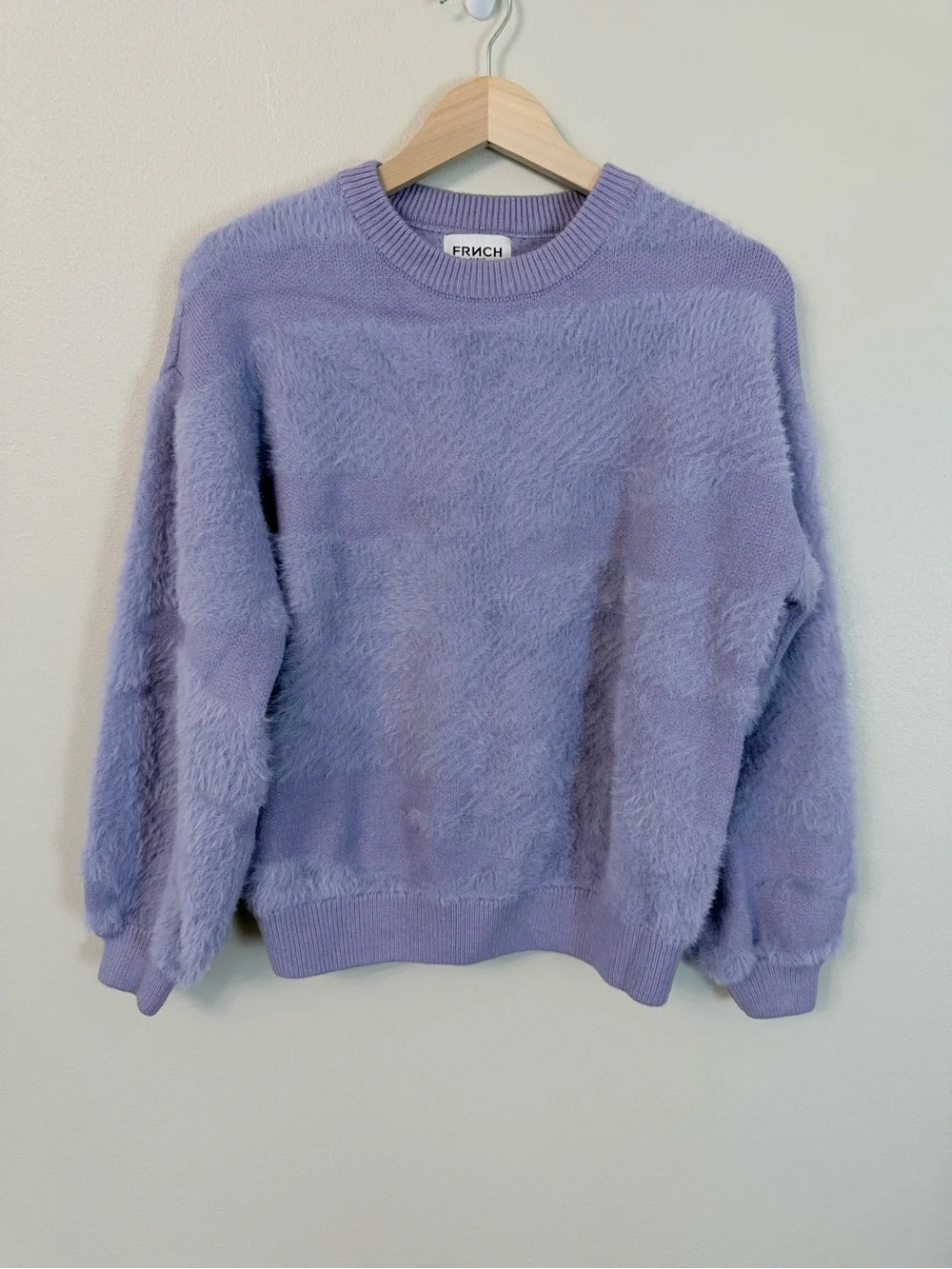 FRNCH Paris Julianne Fuzzy Balloon Sleeve Sweater Lilac Anthropologie S